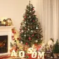 Árbol de Navidad Ø90x180 cm Artificial con 696 Ramas PE Tridente y PVC Individual y Base Plegable Árbol Navideño Decorat