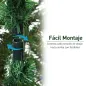 Árbol de Navidad Ø90x180 cm Artificial con 696 Ramas PE Tridente y PVC Individual y Base Plegable Árbol Navideño Decorat