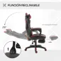 Silla Gaming Ergonómica Silla de Escritorio para Oficina con Altura Ajustable Respaldo Regulable de 170° Almohada Lumbar y Repos