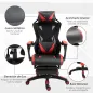 Silla Gaming Ergonómica Silla de Escritorio para Oficina con Altura Ajustable Respaldo Regulable de 170° Almohada Lumbar y Repos