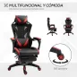 Silla Gaming Ergonómica Silla de Escritorio para Oficina con Altura Ajustable Respaldo Regulable de 170° Almohada Lumbar y Repos