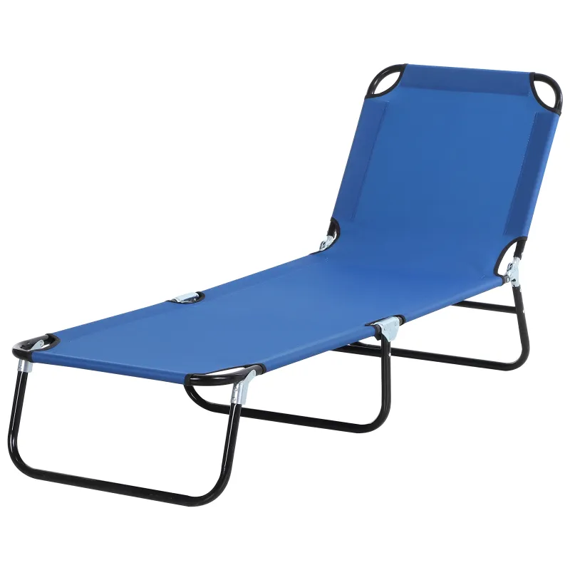 Tumbona Plegable Reclinable con Ángulo Ajustable de 5 Posiciones para Jardín Exterior Piscina Terraza Camping Carga 120 kg 188x5