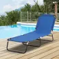 Tumbona Plegable Reclinable con Ángulo Ajustable de 5 Posiciones para Jardín Exterior Piscina Terraza Camping Carga 120 kg 188x5