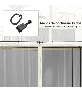 4 Paneles Laterales de Mosquitera para Carpa