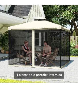 4 Paneles Laterales de Mosquitera para Carpa