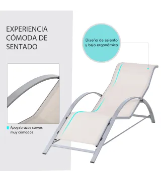 Juego de 2 Tumbonas y Mesa de Jardín