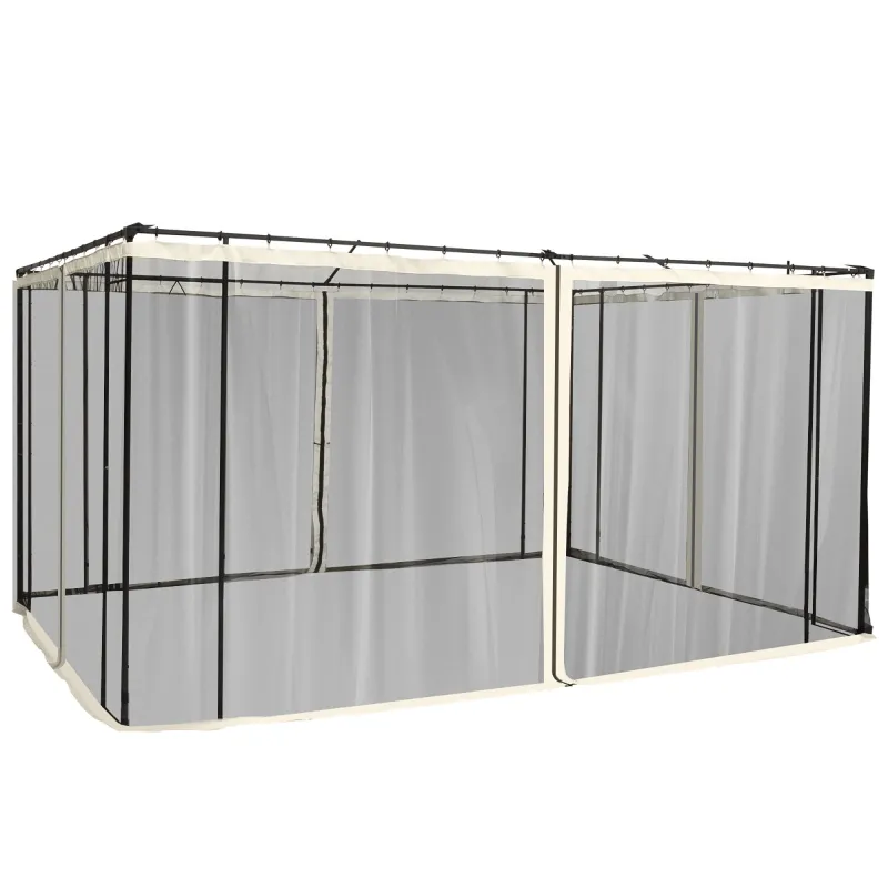 4 Paneles Laterales de Mosquitera para Carpa