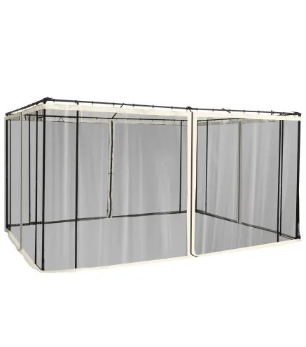 4 Paneles Laterales de Mosquitera para Carpa