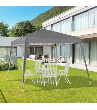 Carpa Plegable 3x3 m, Pop-up, Cenador Pabellón de Jardín, Altura Ajustable con Bolsa de Transporte, Anti-UV, Impermeable, Gazebo