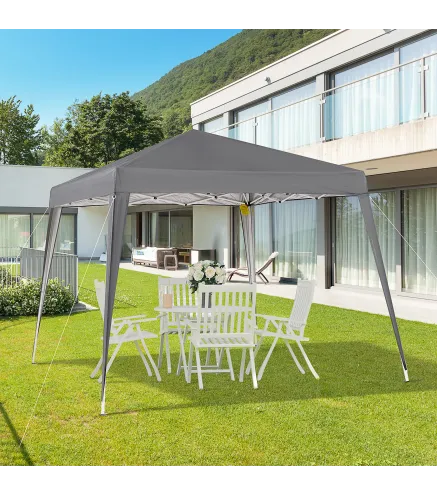Carpa Plegable 3x3 m, Pop-up, Cenador Pabellón de Jardín, Altura Ajustable con Bolsa de Transporte, Anti-UV, Impermeable, Gazebo