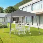 Carpa Plegable 3x3 m, Pop-up, Cenador Pabellón de Jardín, Altura Ajustable con Bolsa de Transporte, Anti-UV, Impermeable, Gazebo