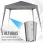 Carpa Plegable 3x3 m, Pop-up, Cenador Pabellón de Jardín, Altura Ajustable con Bolsa de Transporte, Anti-UV, Impermeable, Gazebo
