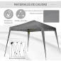 Carpa Plegable 3x3 m, Pop-up, Cenador Pabellón de Jardín, Altura Ajustable con Bolsa de Transporte, Anti-UV, Impermeable, Gazebo