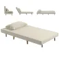 Sillón Cama Plegable con Respaldo Ajustable en 6 Posiciones Almohada Acolchada Carga 350 kg 94x78x80 cm Crema