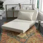 Sillón Cama Plegable con Respaldo Ajustable en 6 Posiciones Almohada Acolchada Carga 350 kg 94x78x80 cm Crema