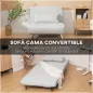 Sillón Cama Plegable con Respaldo Ajustable en 6 Posiciones Almohada Acolchada Carga 350 kg 94x78x80 cm Crema