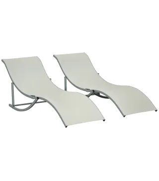 Set de 2 Tumbonas Plegables