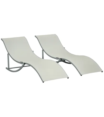 Set de 2 Tumbonas Plegables