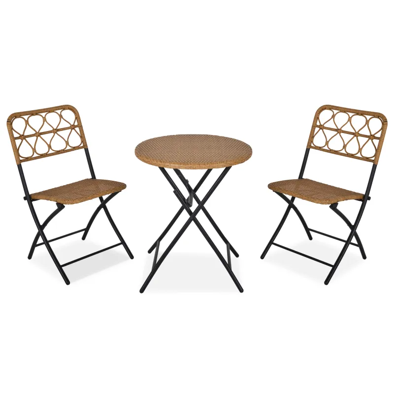 Conjunto de Mesa y 2 Sillas de Ratán Conjunto de Mesa y 2 Sillas de Ratán