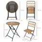 Conjunto de Mesa y 2 Sillas de Ratán Conjunto de Mesa y 2 Sillas de Ratán