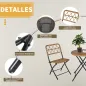 Conjunto de Mesa y 2 Sillas de Ratán Conjunto de Mesa y 2 Sillas de Ratán