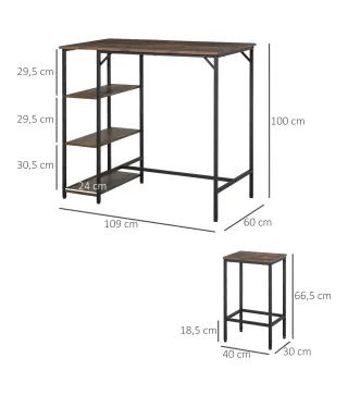 Set de Mesa de Bar y Taburetes