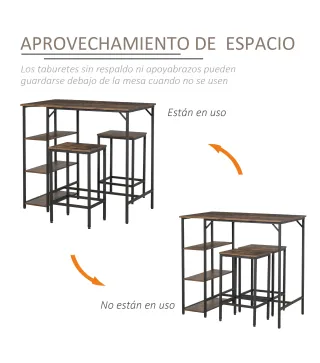 Set de Mesa de Bar y Taburetes