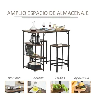 Set de Mesa de Bar y Taburetes