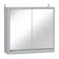 Armario de Baño con Espejo con 2 Puertas y Estante Ajustable Mueble Colgante de Baño para Aseo Estilo Moderno 48x14,5x45 cm Gris Armario de Baño con Espejo con 2 Puertas y Estante Ajustable Mueble Colgante de Baño para Aseo Estilo Moderno 48x14,5x45 cm Gris