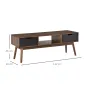 Mueble de TV Mesa de Salón para Televisión de 50 Pulgadas con 2 Cajones y Compartimento Abierto Estilo Moderno 122x39x46 cm Marr