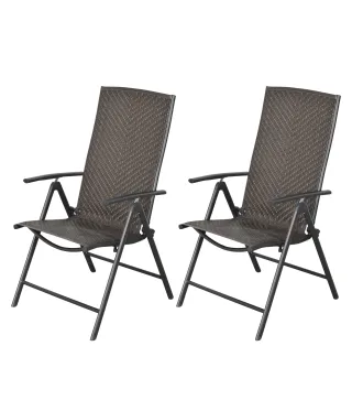 Conjunto de 2 Sillas de Ratán