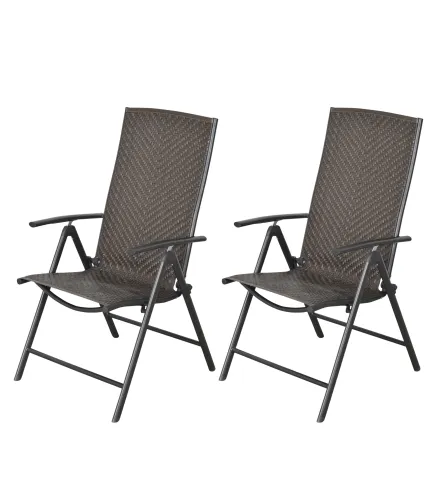 Conjunto de 2 Sillas de Ratán