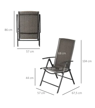Conjunto de 2 Sillas de Ratán