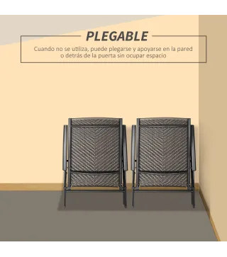 Conjunto de 2 Sillas de Ratán