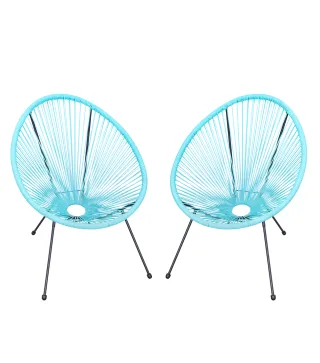 Set de 2 Sillas de Jardín de Ratán