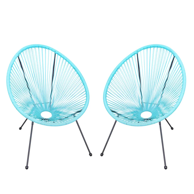 Set de 2 Sillas de Jardín de Ratán