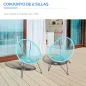 Set de 2 Sillas de Jardín de Ratán