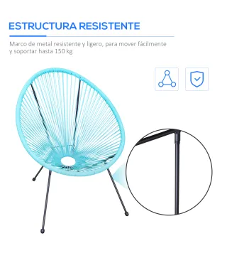 Set de 2 Sillas de Jardín de Ratán
