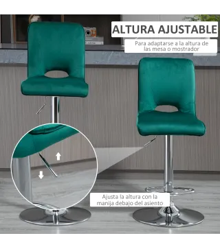 Conjunto de 2 Taburetes de Bar