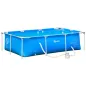 Piscina Desmontable Tubular 252x152x65 cm 2163L con Depuradora de Cartucho 1200L/H Piscina Rectangular de Exterior para Adultos