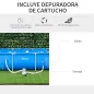 Piscina Desmontable Tubular 252x152x65 cm 2163L con Depuradora de Cartucho 1200L/H Piscina Rectangular de Exterior para Adultos