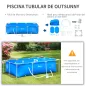 Piscina Desmontable Tubular 252x152x65 cm 2163L con Depuradora de Cartucho 1200L/H Piscina Rectangular de Exterior para Adultos
