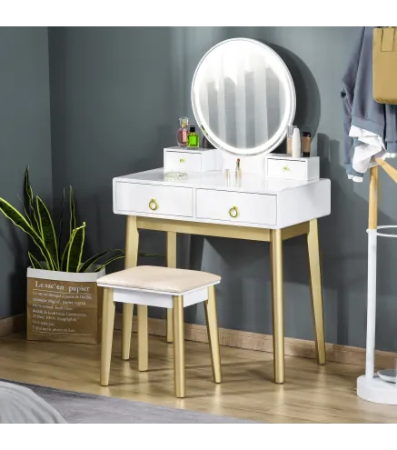 Mesa de Maquillaje con Taburete
