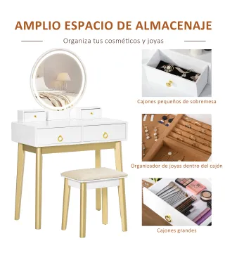 Mesa de Maquillaje con Taburete