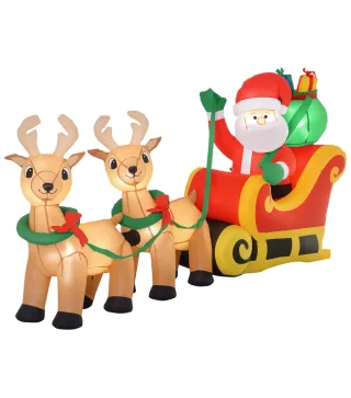 Papá Noel Inflable en Trineo