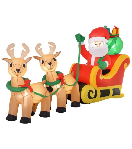 Papá Noel Inflable en Trineo