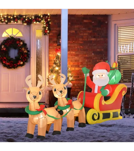 Papá Noel Inflable en Trineo