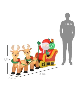 Papá Noel Inflable en Trineo