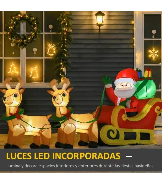 Papá Noel Inflable en Trineo