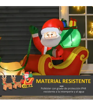Papá Noel Inflable en Trineo
